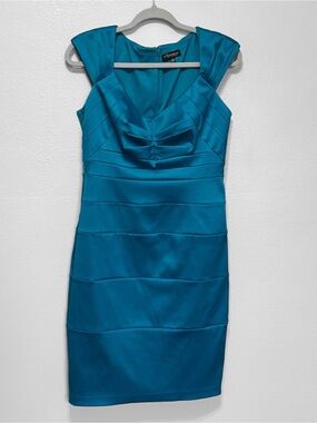 Teal Cocktail Dress Signature by Sangria Size 10